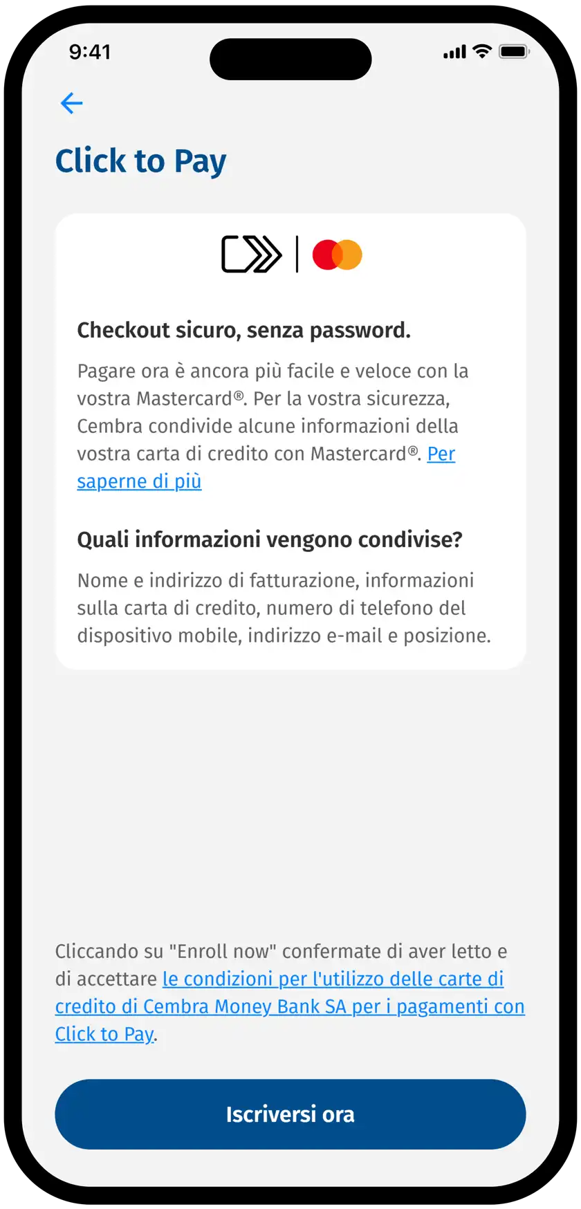 Fare clic per pagare la fase di registrazione 2