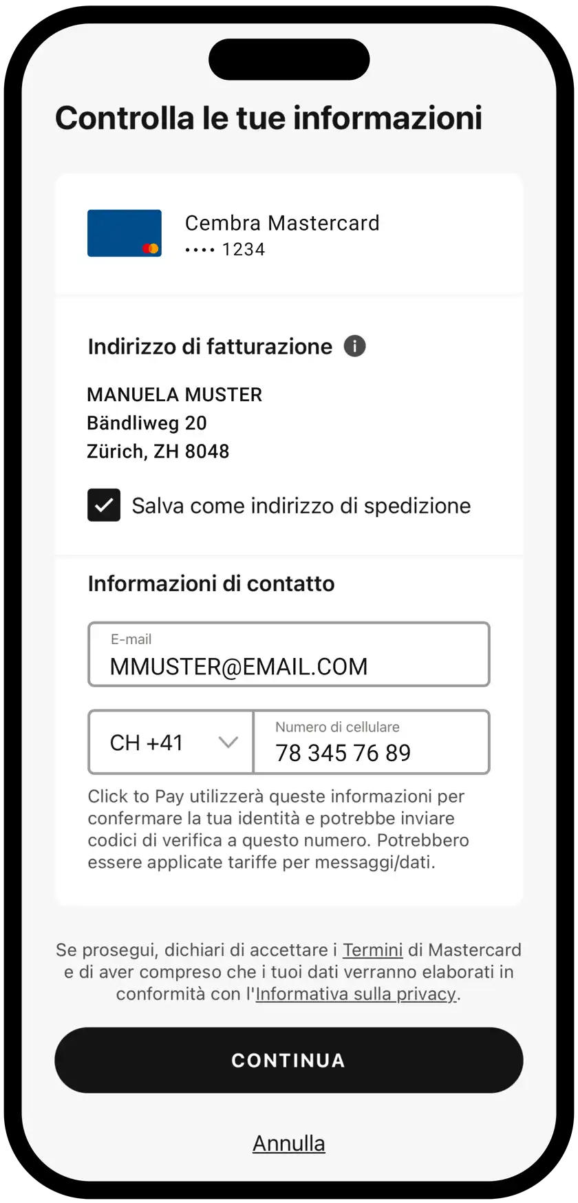 Fare clic per pagare la fase di registrazione 3