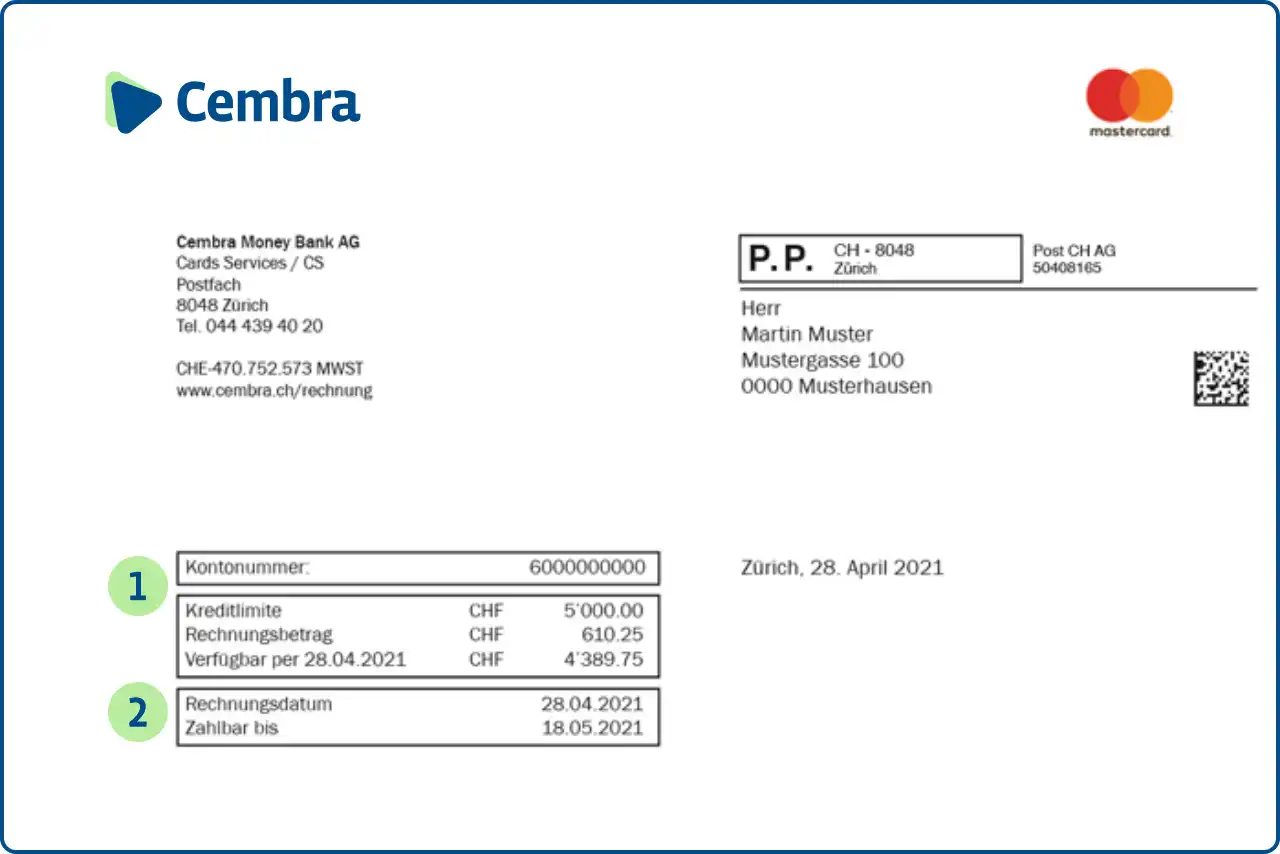 Ihre Monatsrechnung